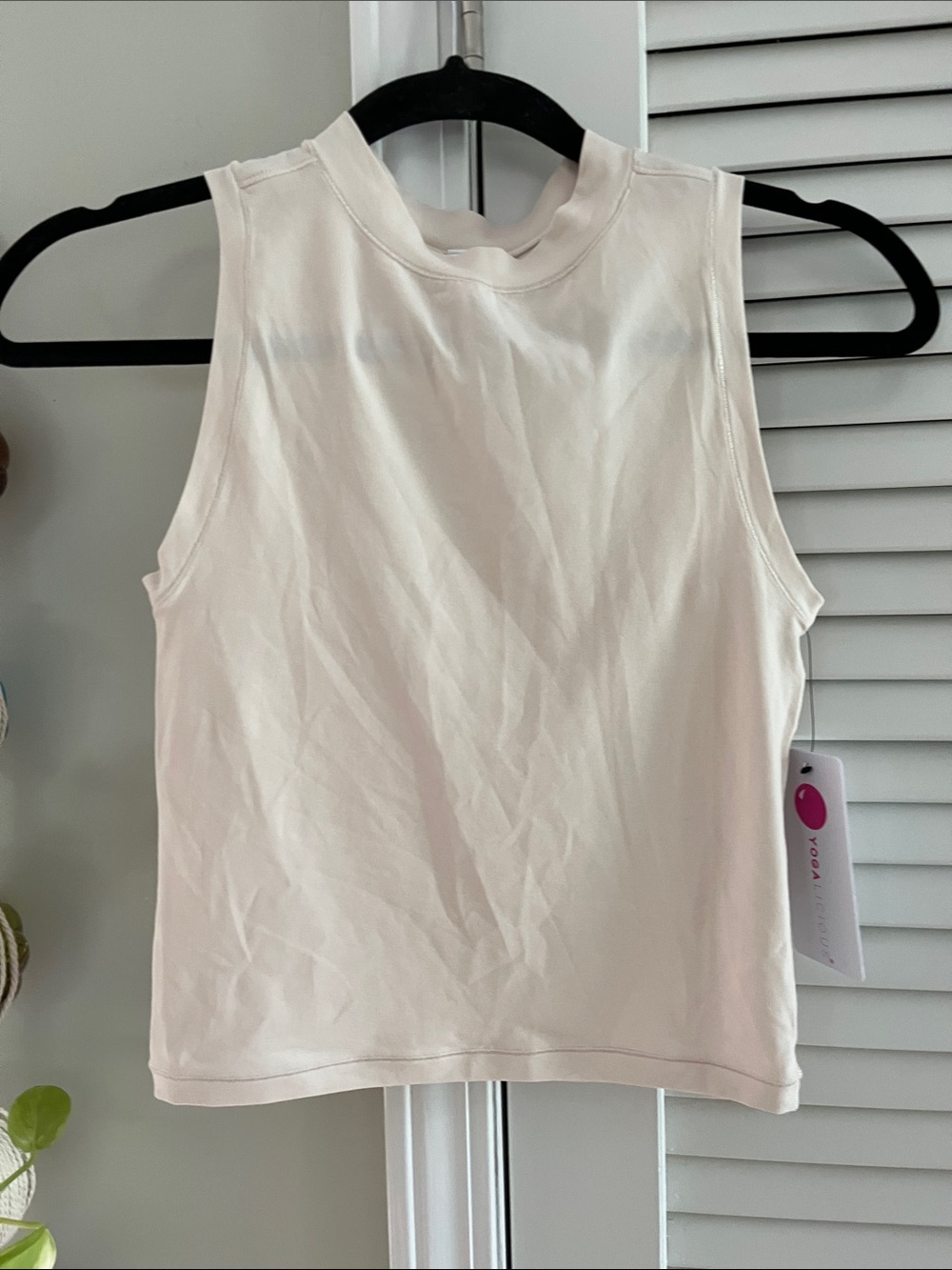 Yogalicious Cream Mock Neck Sleeveless Tank